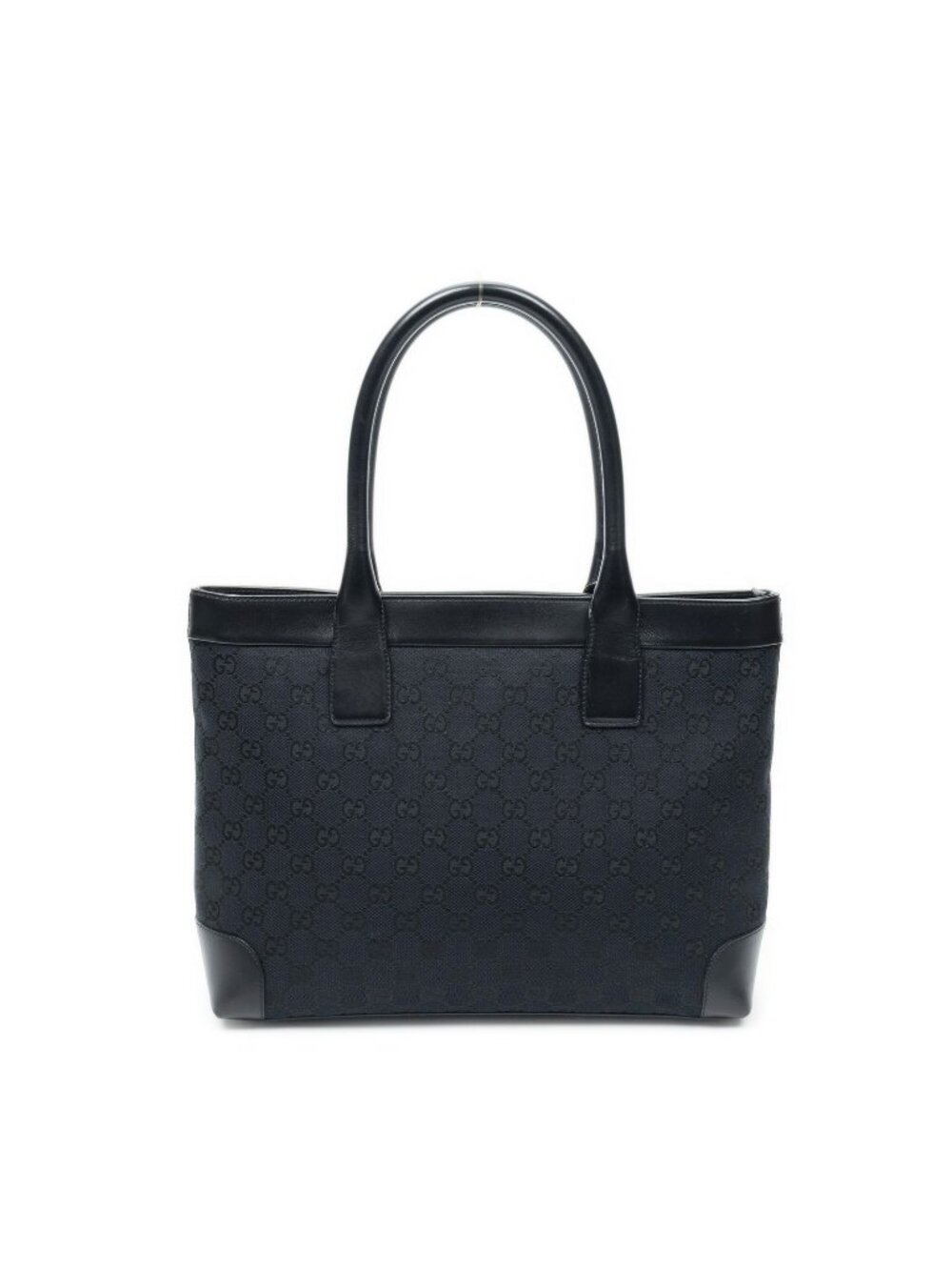 Gucci Zip Shopping Tote Bag Black GG Canvas